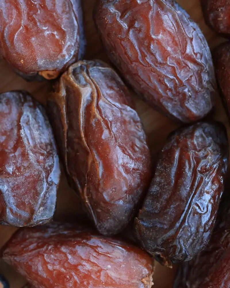 Soft dried dates in close-up